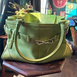 Coach Lime Green Leather Tote *rare*